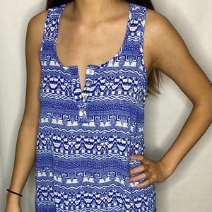 Women's blue and white blouse